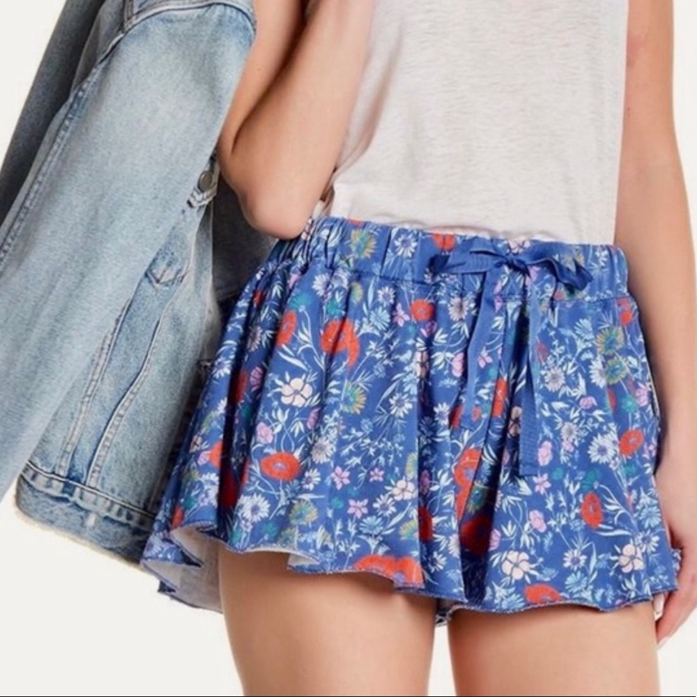 Free People Intimatley Floral A Go-go Swing Shorts